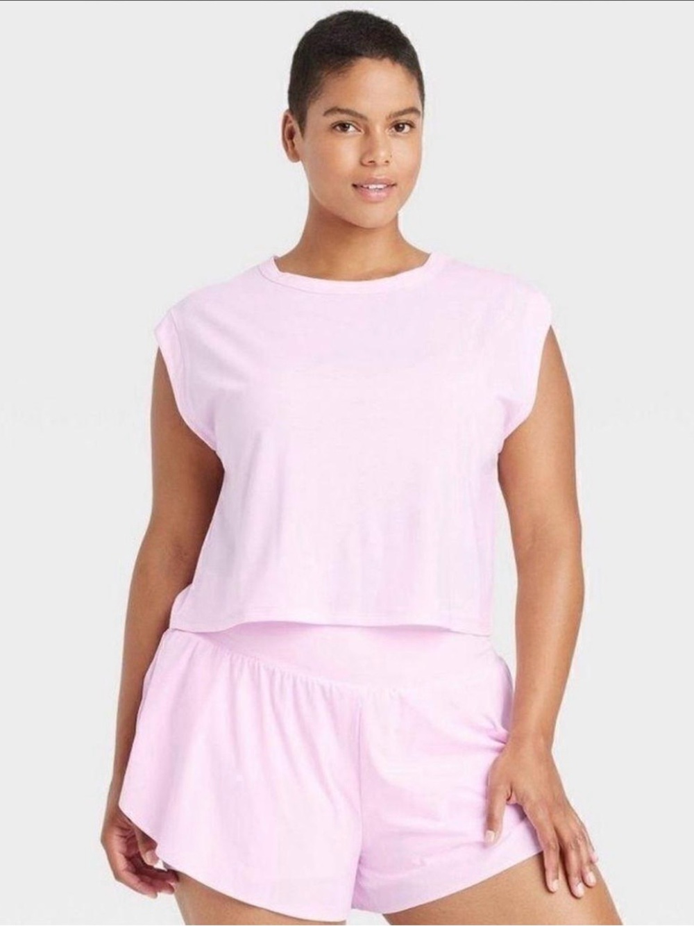 all in motion Light Pink Sleeveless Crop Tank Top